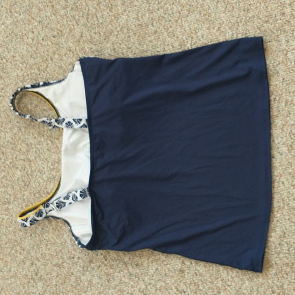 Lands' End square neck tankini top 14 DD - Picture 3 of 5